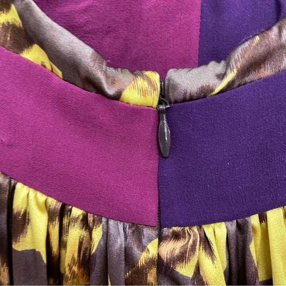 MARCIANO Silk dress halter neck woven open back summer festive pink yellow XS - Picture 6 of 12